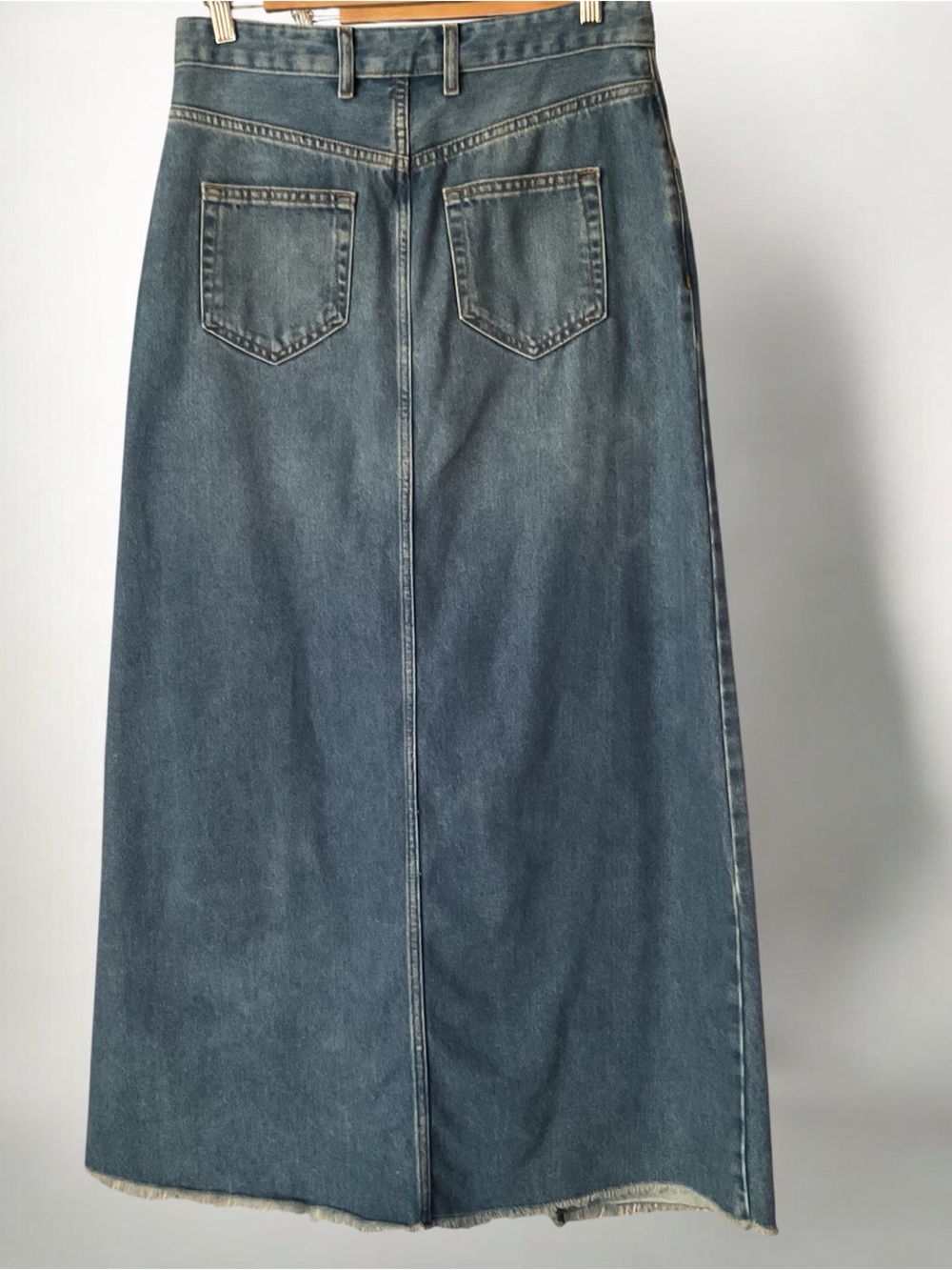 Pilcro women’s Madi Front-Slit Denim Maxi Skirt Sz 8 western - Picture 4 of 10
